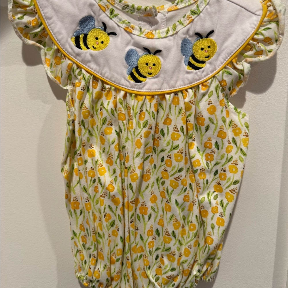 Adorable Bee Print Baby Romper
